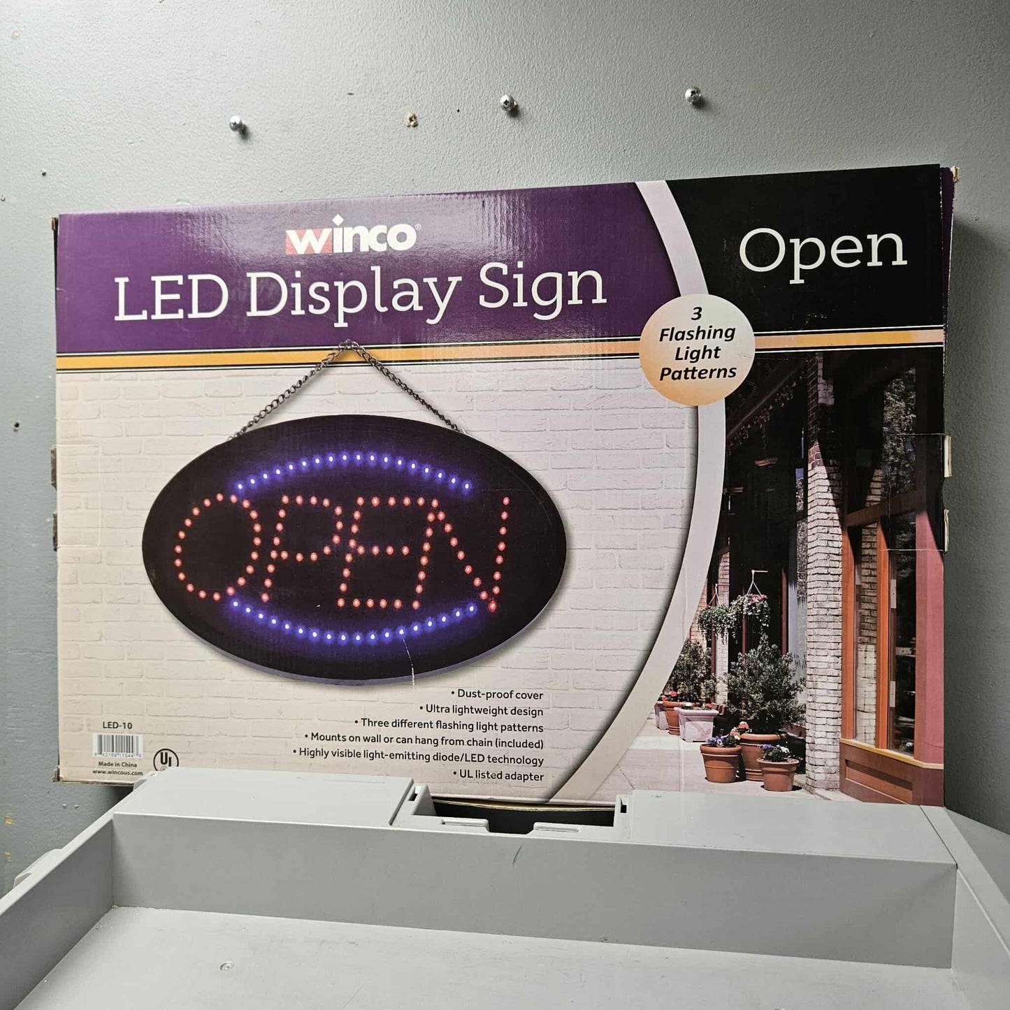 Winco LED-10 LED Light Up Open Sign [OPEN-BOX]