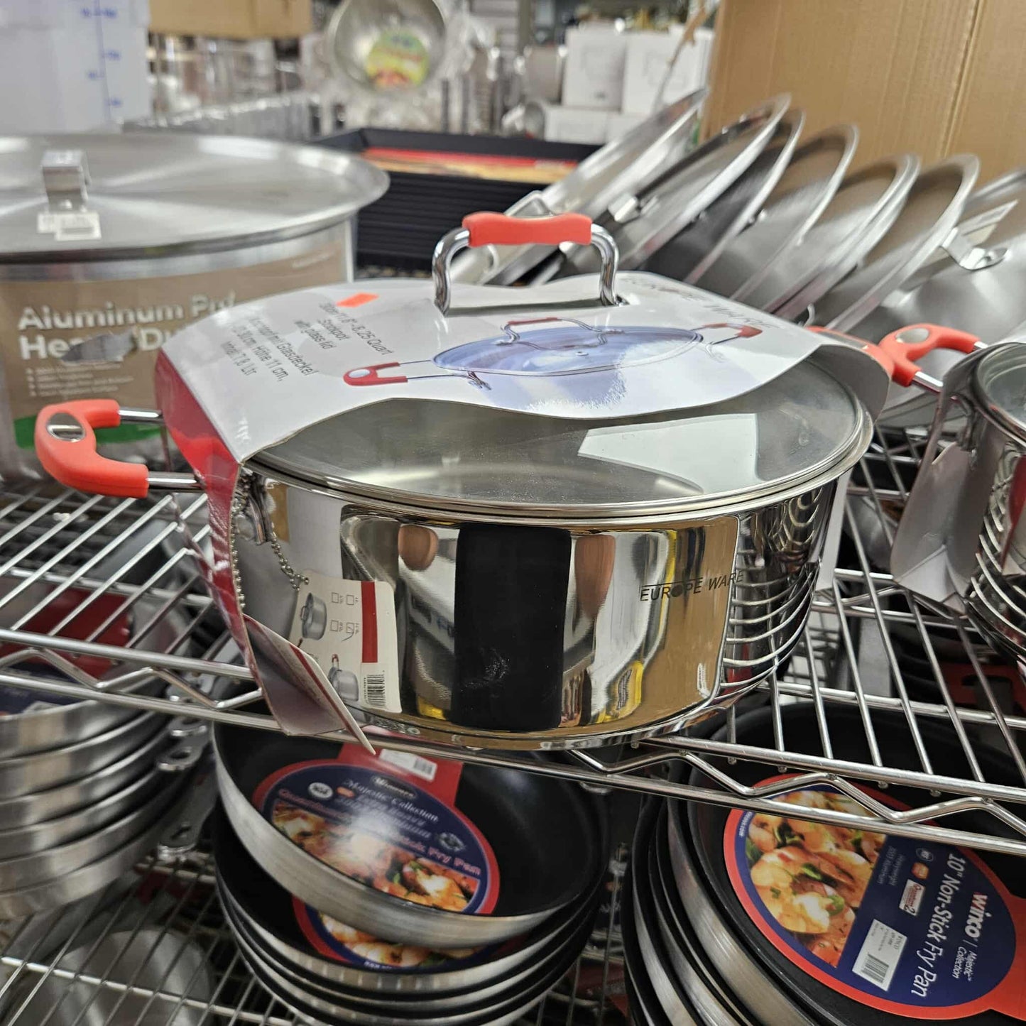 EuropeWare 8.4 Qt. Stainless Steel Stock Pot w/ Glass Lid