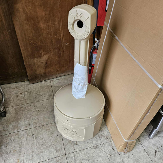 Uline Plastic Smoker's Receptacle - Beige