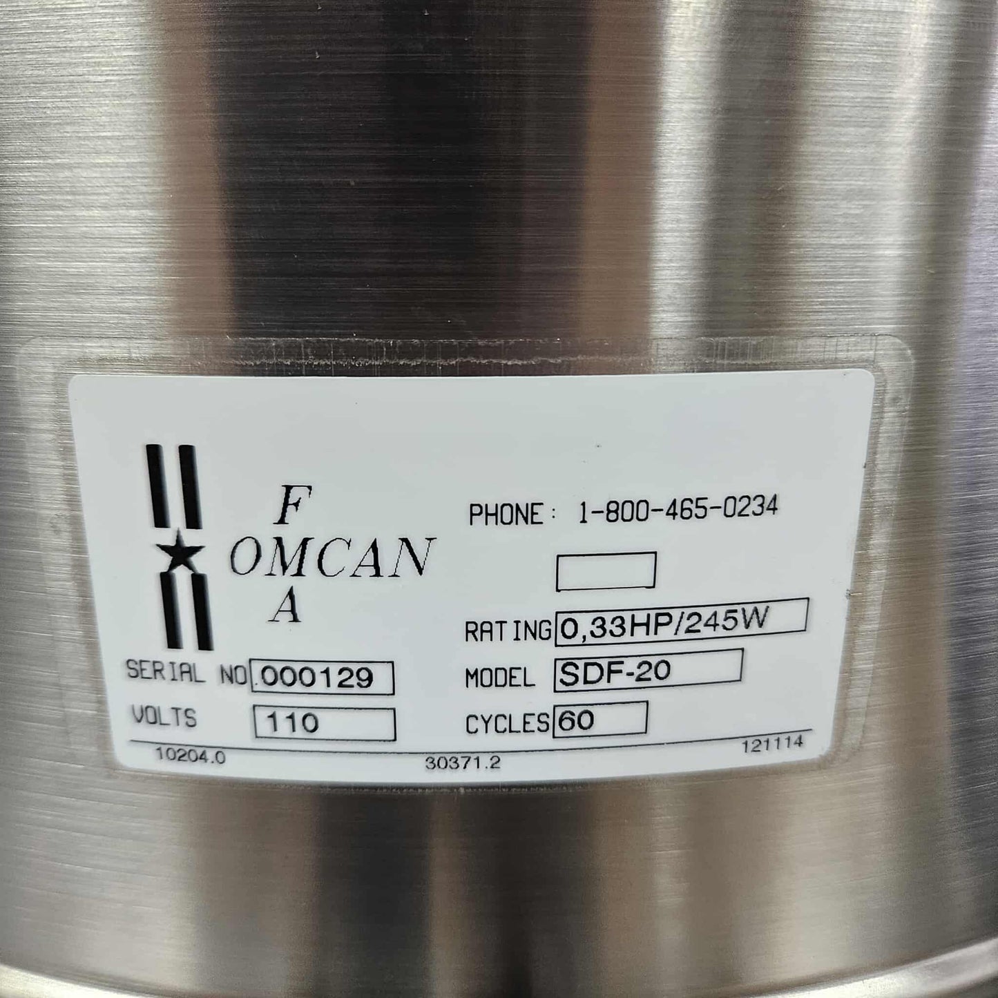 Omcan SDF-20 5 Gallon Stainless Steel Electric Salad Spinner - 110V [OPEN-BOX]
