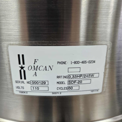 Omcan SDF-20 5 Gallon Stainless Steel Electric Salad Spinner - 110V [OPEN-BOX]