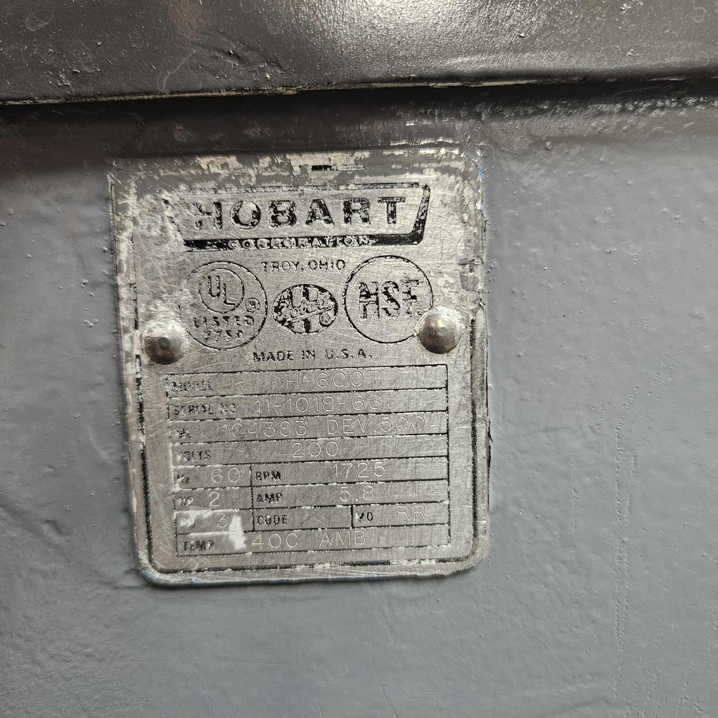 [USED] Hobart H600T 60 Qt Planetary Dough Mixer w/ Bowl Guard - 208V/3Ph