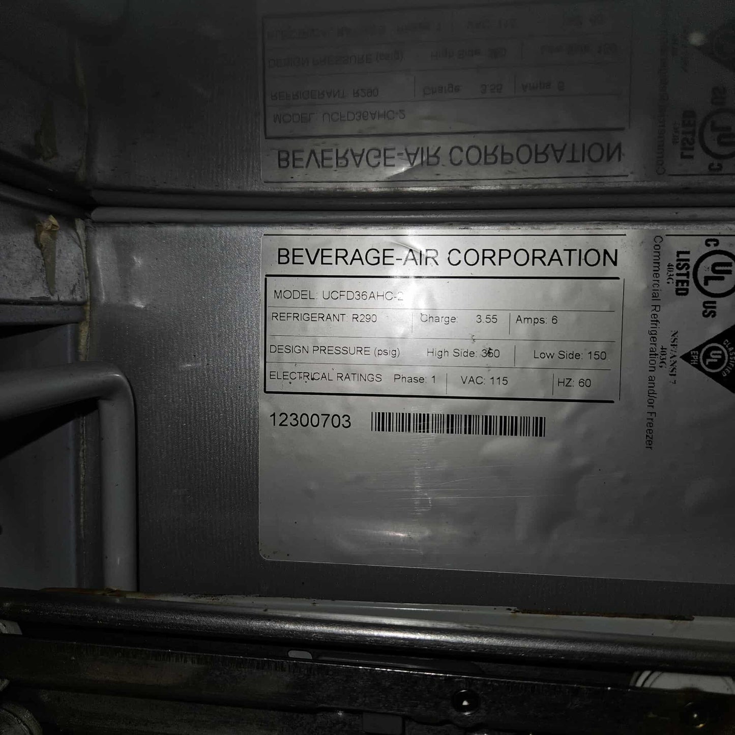 [USED] Beverage Air UCFD36AHC-23 36" Low Profile Undercounter Freezer w/ Drawers