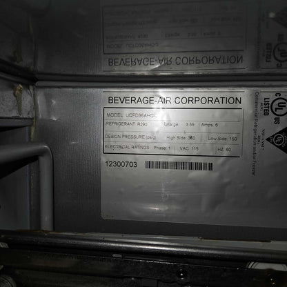 [USED] Beverage Air UCFD36AHC-23 36" Low Profile Undercounter Freezer w/ Drawers