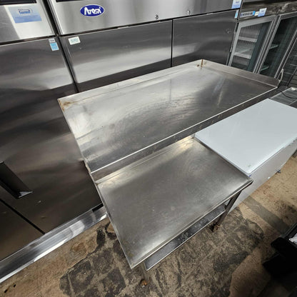 [USED] Stainless Steel Table w/ Over Shelf and Casters (42" W x 27" D x 65" H)