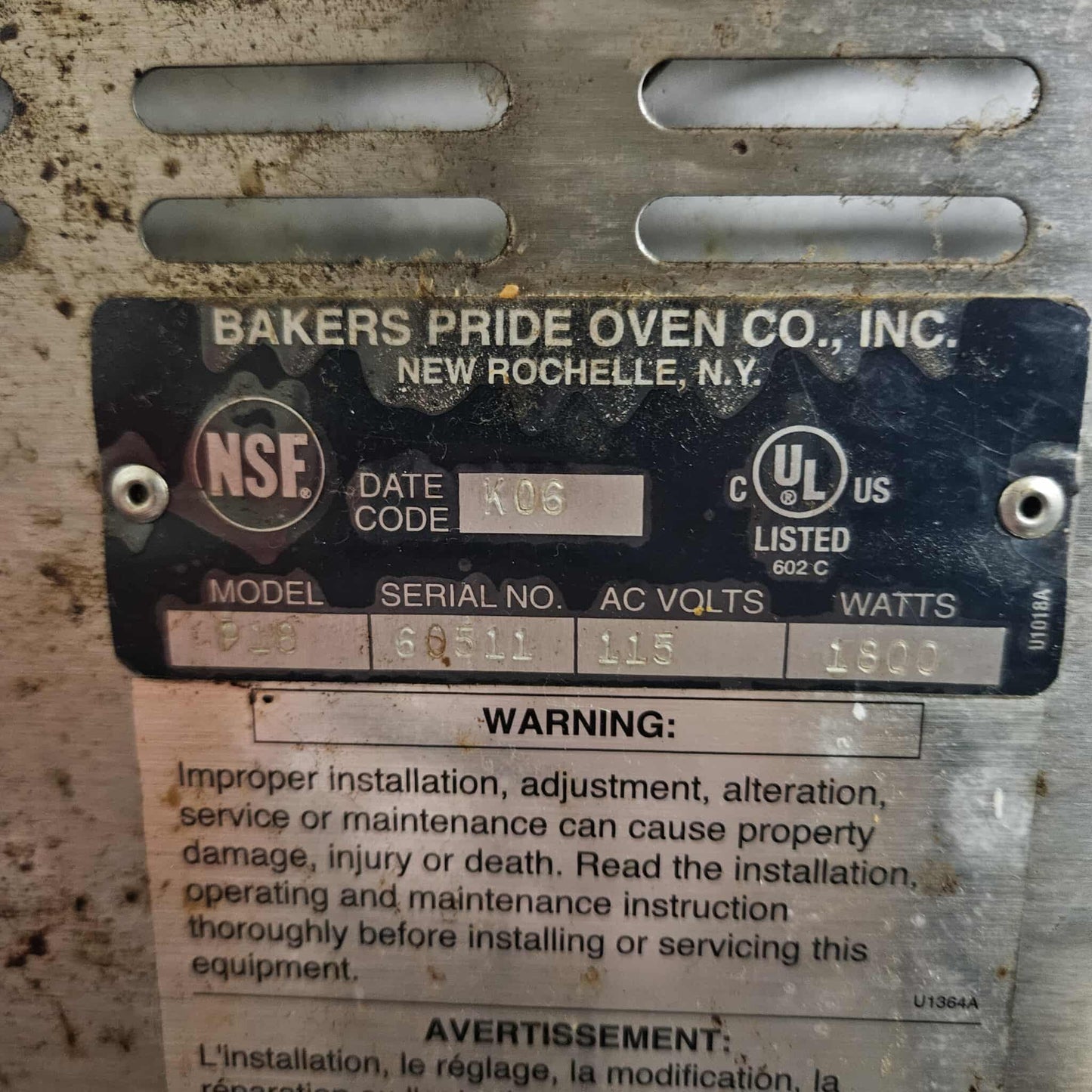 [USED] Bakers Pride P18S Electric Countertop Pizza Deck Oven - 120V