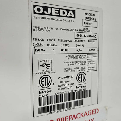 [USED] Ojeda RMH-27 30" Single Door Merchandiser Refrigerator