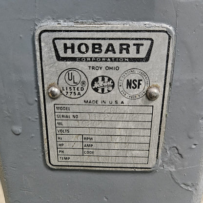 [USED] Hobart A200 20 Qt 3-Speed Mixer (Attachments & Bowl Included)