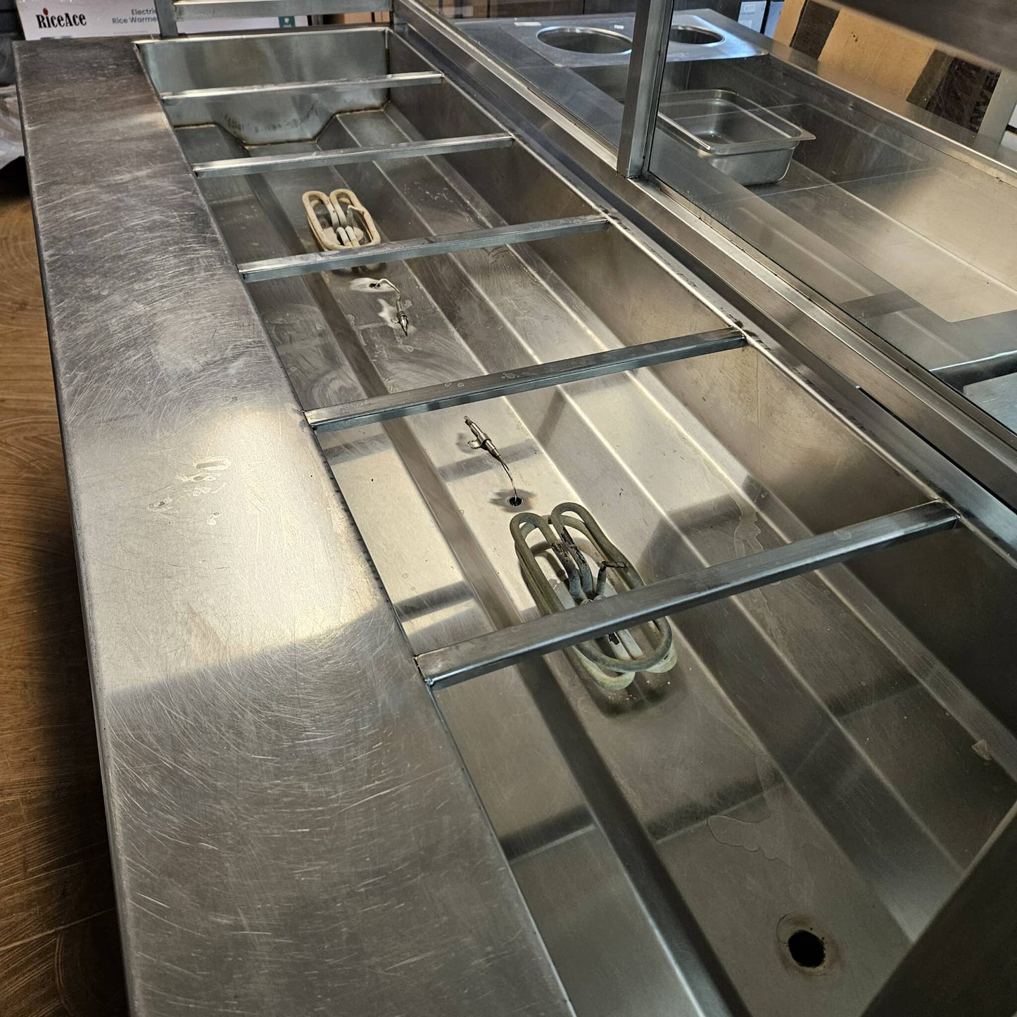 [USED] Custom 82" 6 Compartment Electric Steam Table w/ Sneeze Guard - 208V