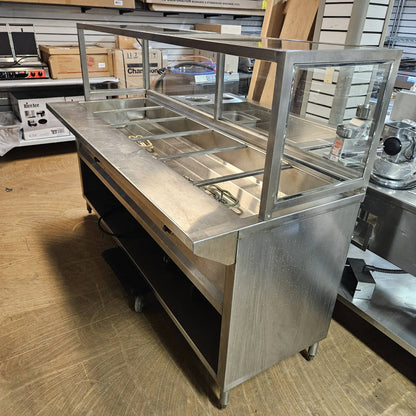 [USED] Custom 82" 6 Compartment Electric Steam Table w/ Sneeze Guard - 208V