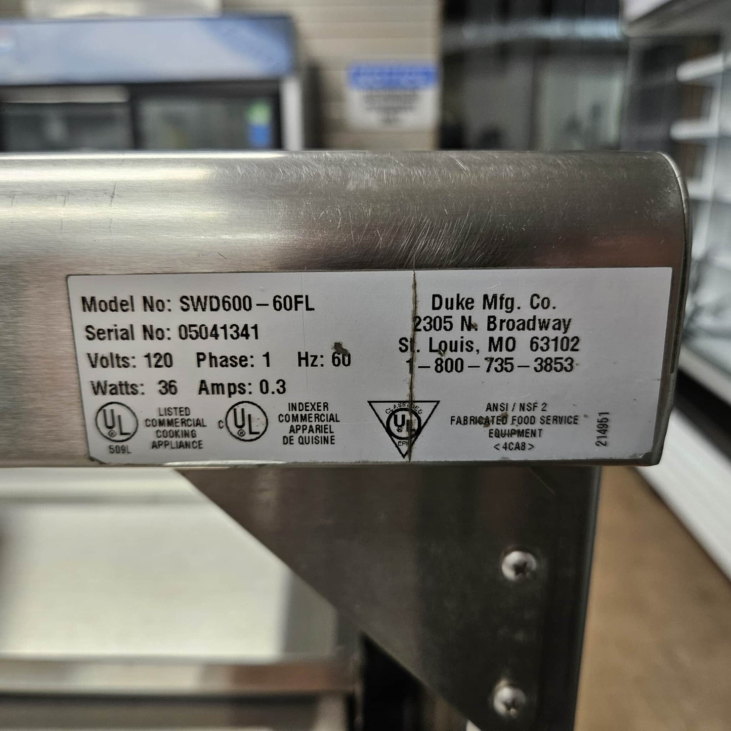 [USED] Duke SUB-CP-TC60 60" Subway Refrigerated Salad/Sandwich Serving Counter