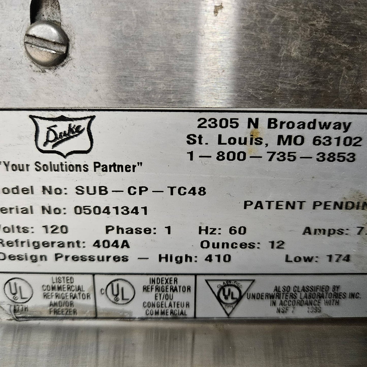 [USED] Duke SUB-CP-TC48M 48" Subway Refrigerated Salad/Sandwich Serving Counter