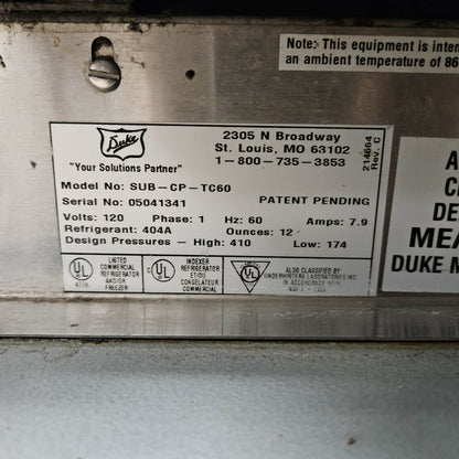 [USED] Duke SUB-CP-TC60 60" Subway Refrigerated Salad/Sandwich Serving Counter