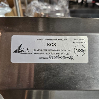 KCS 3 Compartment NSF Sink (20" x 20" Bowl Size) with Right Side 18" Drainboard (82.75" x 25.75") [OPEN-BOX]