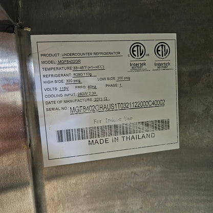 [USED] Atosa MGF8402GR 48″ Undercounter Refrigerator