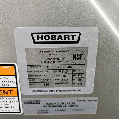 [USED] Hobart HS9-1 13" Automatic Meat & Cheese Slicer