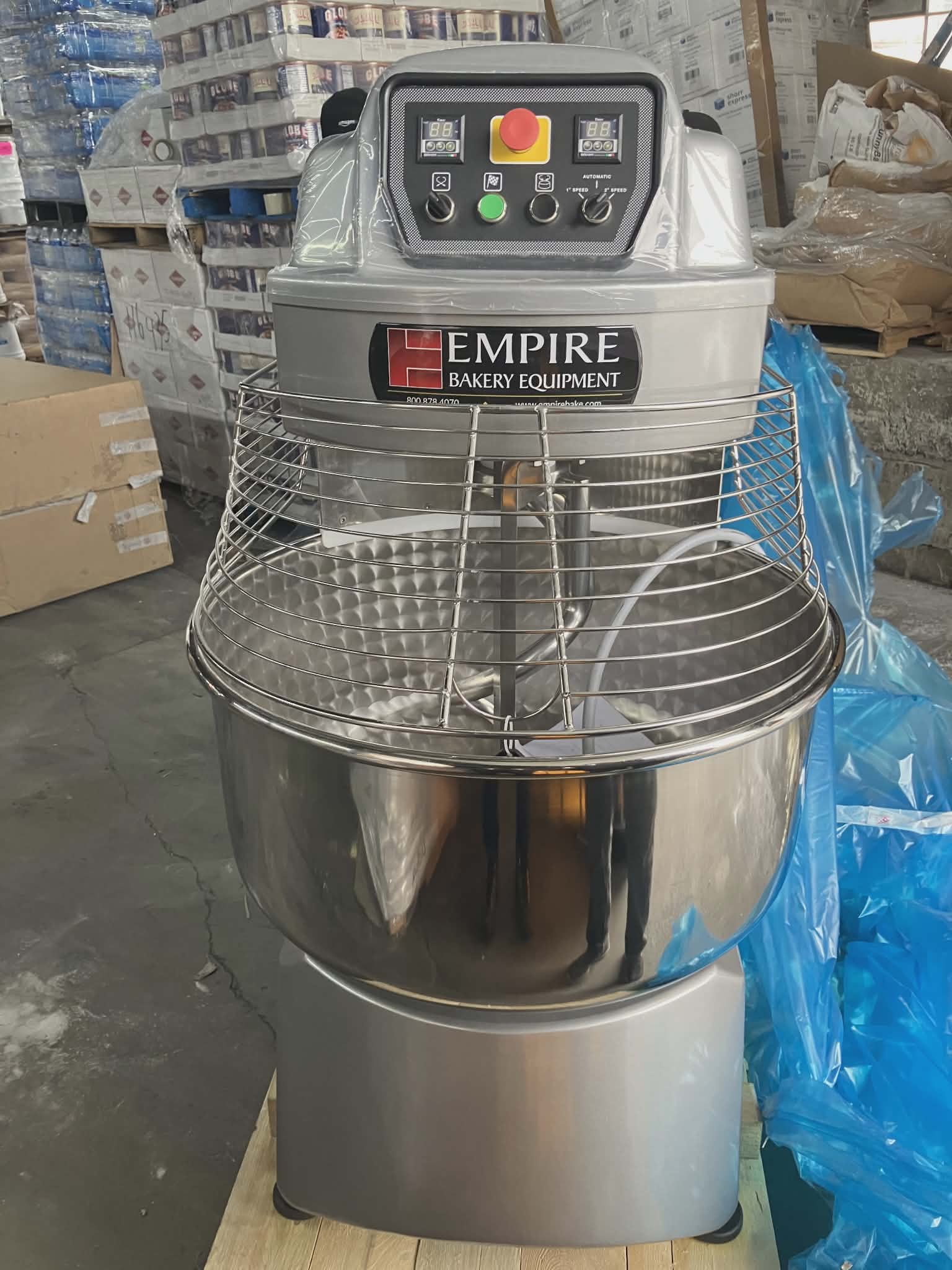 Empire EMP-IRIS-80 115 Qt Stationary Bowl Spiral Dough Mixer - 208V/3P