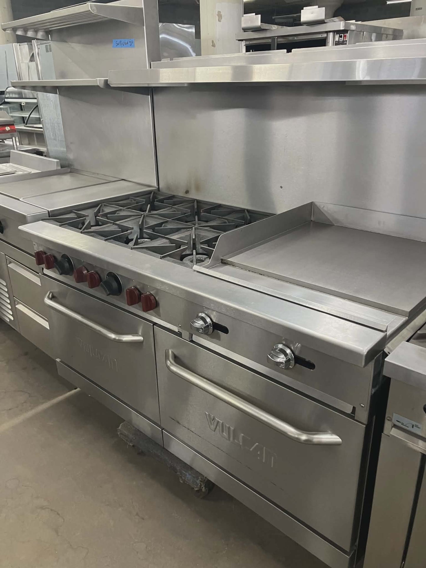 [USED] Vulcan SX60F-6B24GN 60" Natural Gas 6 Burner Gas Range w/ 24" Griddle & (2) Standard Ovens