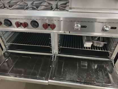 [USED] Vulcan SX60F-6B24GN 60" Natural Gas 6 Burner Gas Range w/ 24" Griddle & (2) Standard Ovens