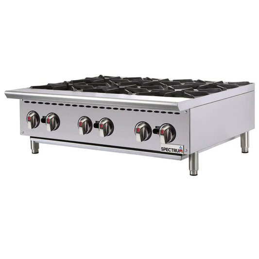 Winco NGHP-6 Spectrum 36" 6 Burner Gas Hot Plate