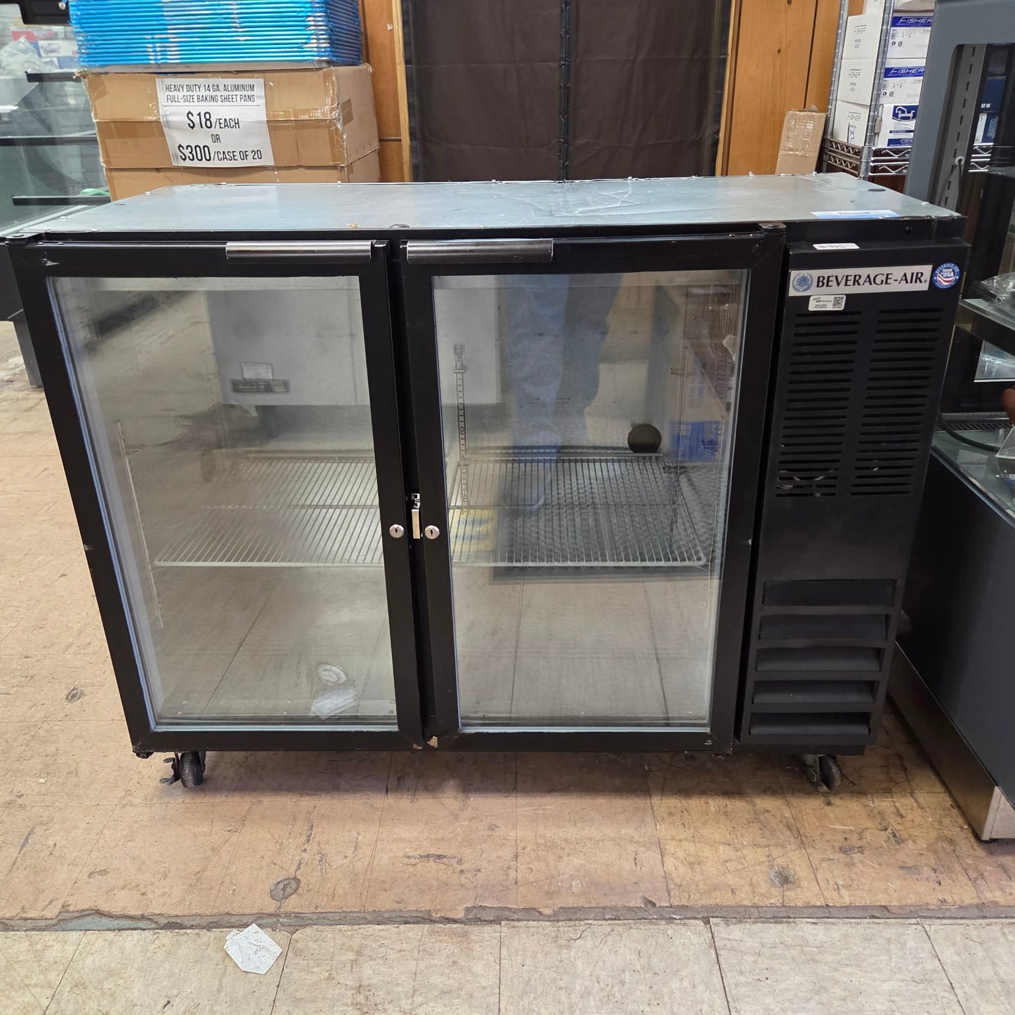 [USED] Beverage Air BB48GY 48" 2 Swing Glass Door Back Bar Refrigeration