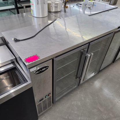 [USED] SABA SBB-24-48GSS 48" Two Glass Door Back Bar Cooler Refrigerator (24" Narrow Depth)