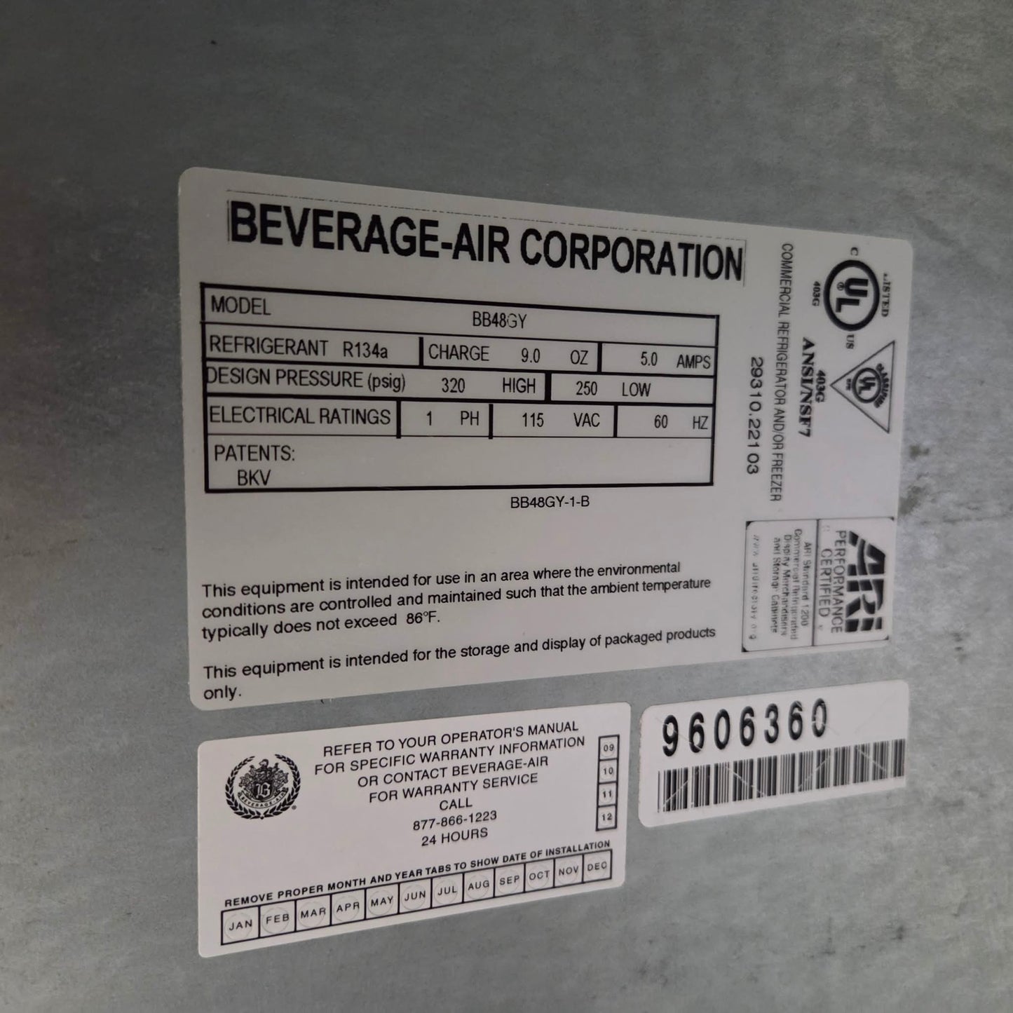 [USED] Beverage Air BB48GY 48" 2 Swing Glass Door Back Bar Refrigeration