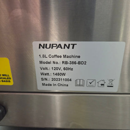 [USED] Nupant RB-386-BD2 12 Cup Pour Over Coffee Brewer