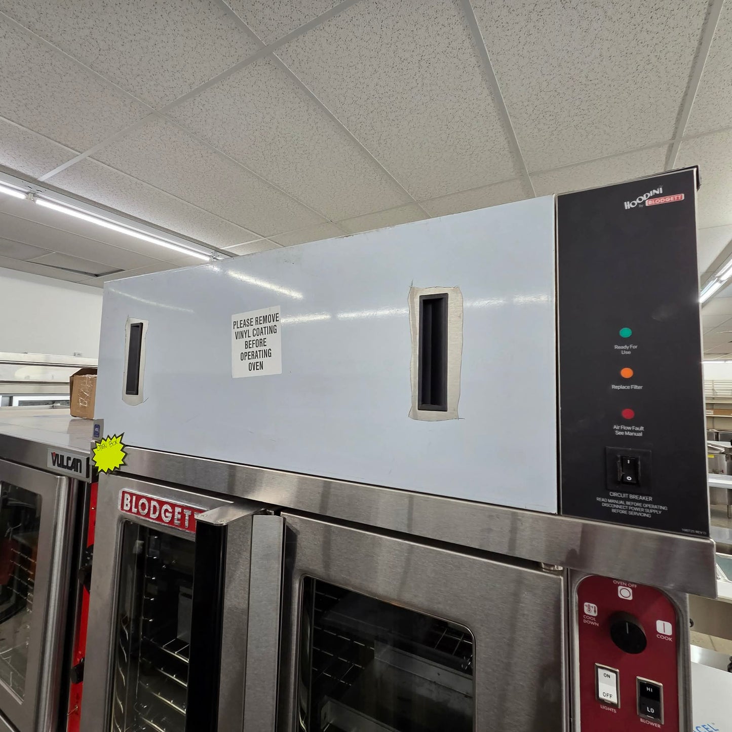 Blodgett MARK V-200 DBL Double Full Size Bakery Depth Electric Convection Oven w/ VLF Hoodini Ventless Hood - 208V/1Ph [OPEN-BOX]