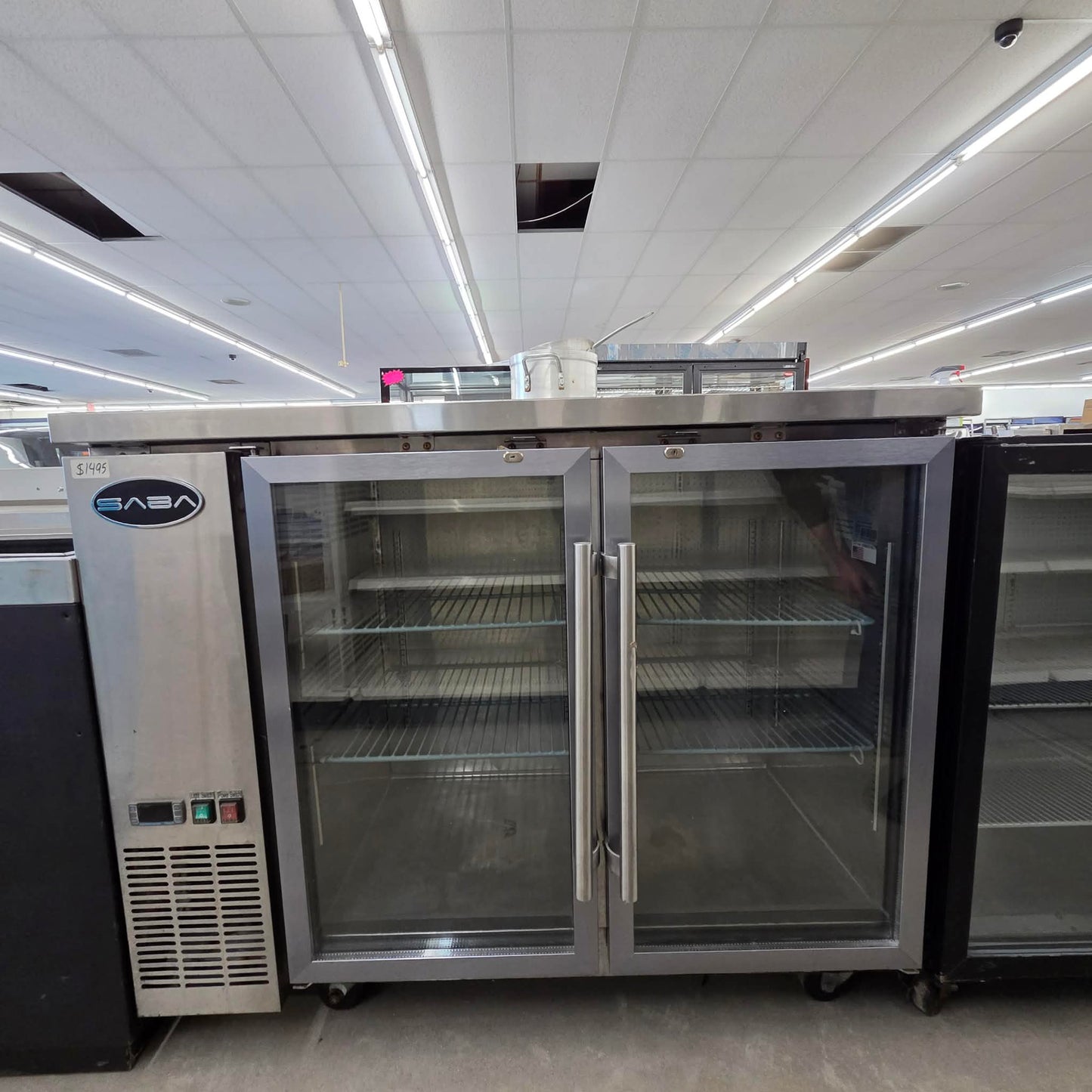 [USED] SABA SBB-24-48GSS 48" Two Glass Door Back Bar Cooler Refrigerator (24" Narrow Depth)