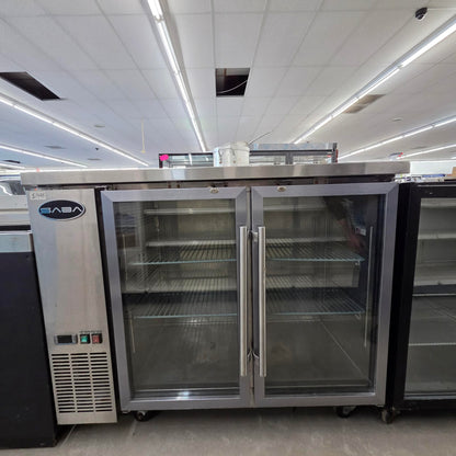 [USED] SABA SBB-24-48GSS 48" Two Glass Door Back Bar Cooler Refrigerator (24" Narrow Depth)