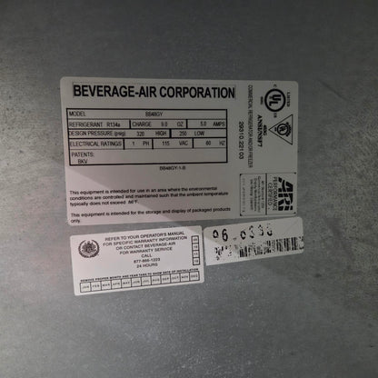 [USED] Beverage-Air BB48GY 48" 2 Glass Door Back Bar Refrigerator
