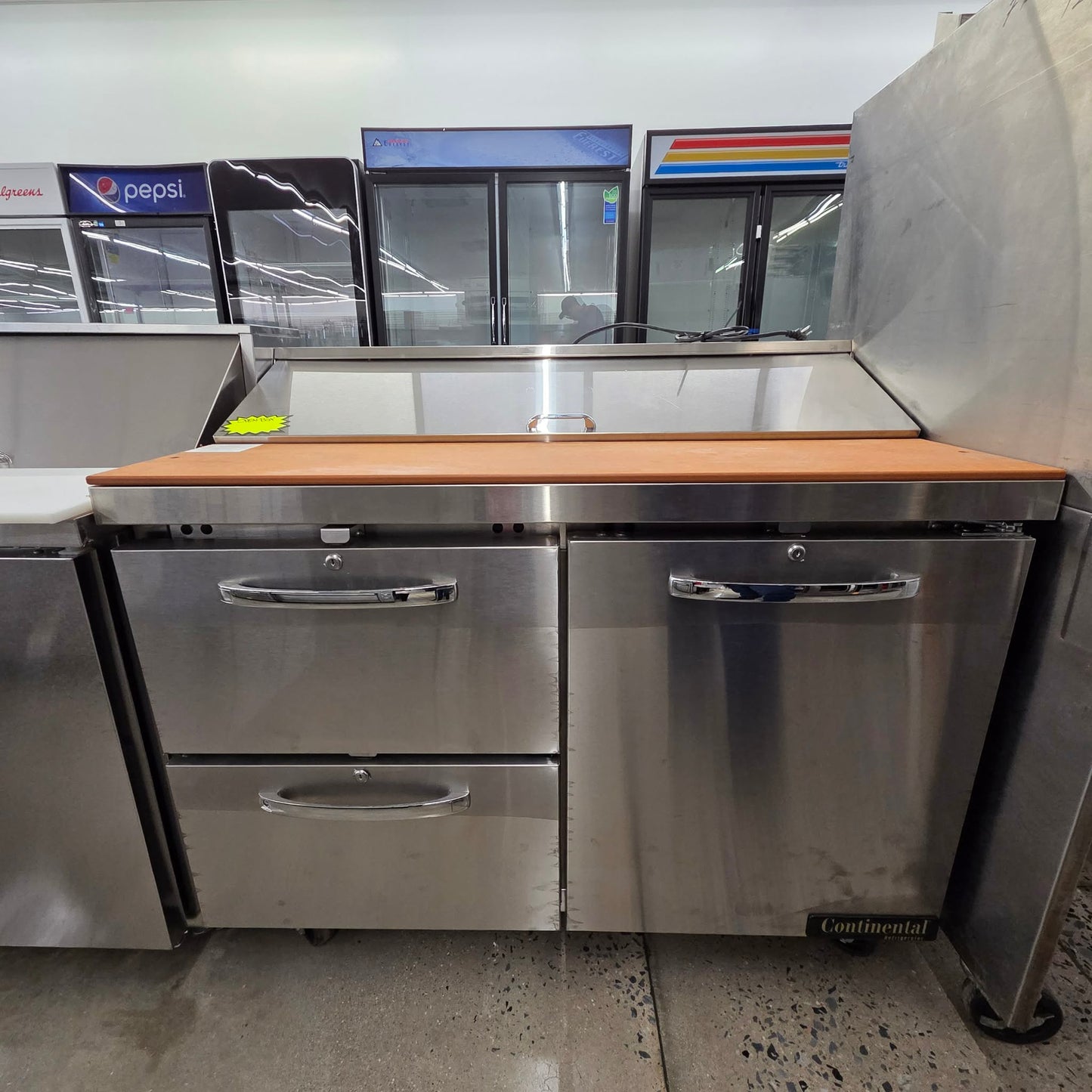Continental SW48N12 48" Refrigerated Sandwich Prep Table w/ Left-Side Drawers [OPEN-BOX]