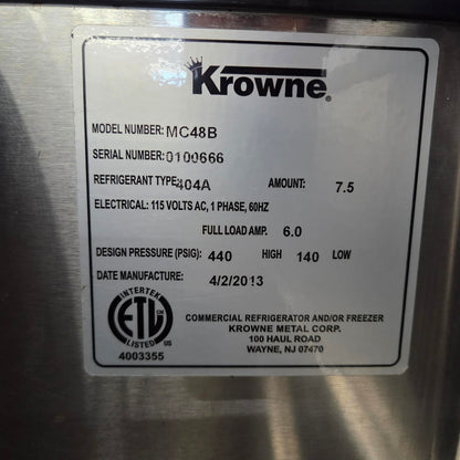 [USED] Krowne MC48B 48" Black Mug Froster with Sliding Top