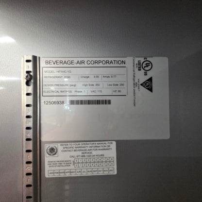 Beverage Air HF1HC-1G 26" Top Mount Glass Door Reach-In Freezer [OPEN-BOX]