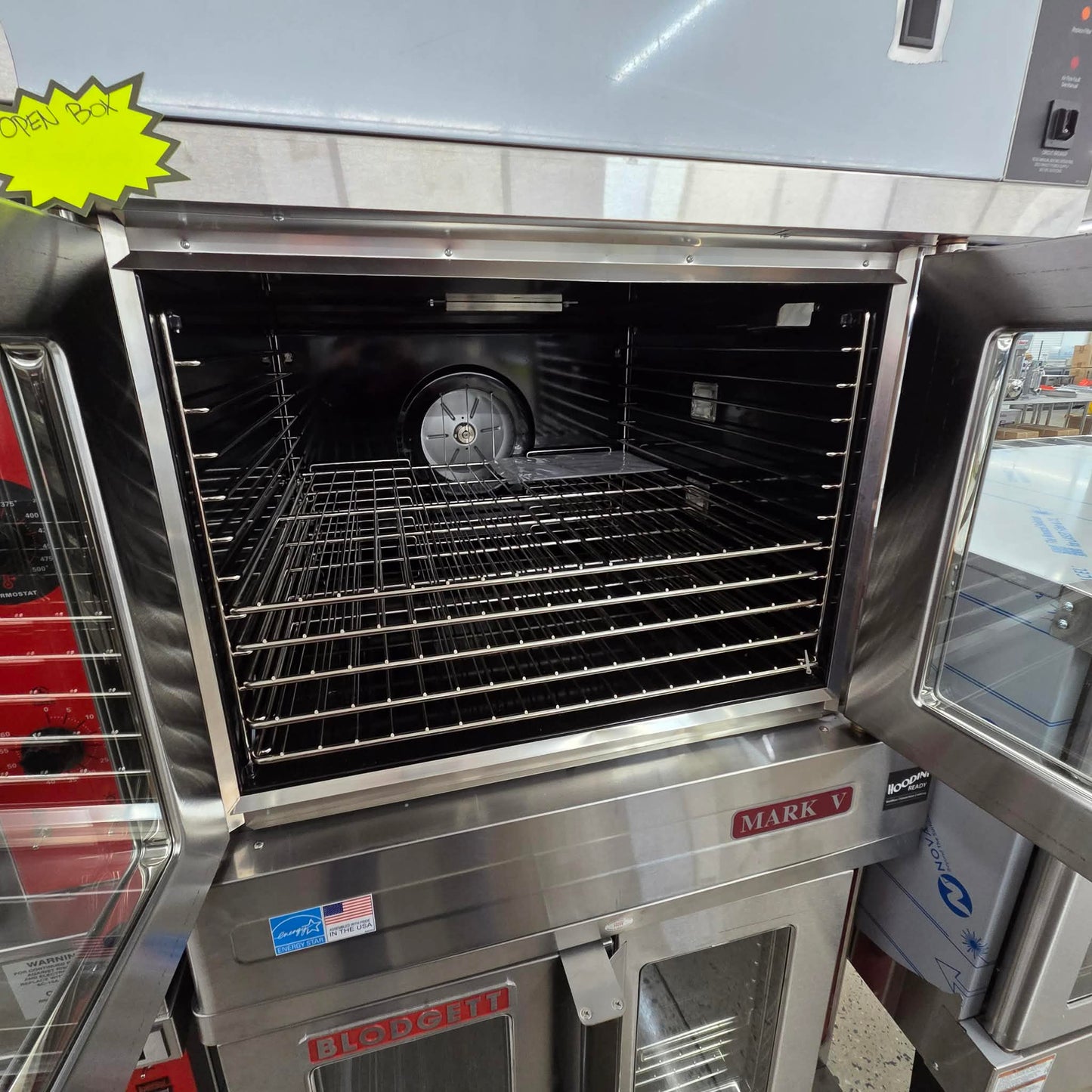 Blodgett MARK V-200 DBL Double Full Size Bakery Depth Electric Convection Oven w/ VLF Hoodini Ventless Hood - 208V/1Ph [OPEN-BOX]