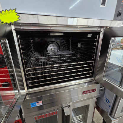 Blodgett MARK V-200 DBL Double Full Size Bakery Depth Electric Convection Oven w/ VLF Hoodini Ventless Hood - 208V/1Ph [OPEN-BOX]