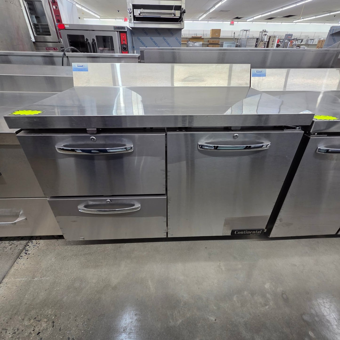 Continental SW48NBS 48" Worktop Refrigerator w/ Backsplash & Left-Side Drawers [OPEN-BOX]