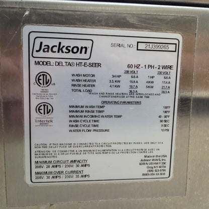 [USED] Jackson DELTA HT-E-SEER High Temp Rack Undercounter Glass Washer - 208V/1PH