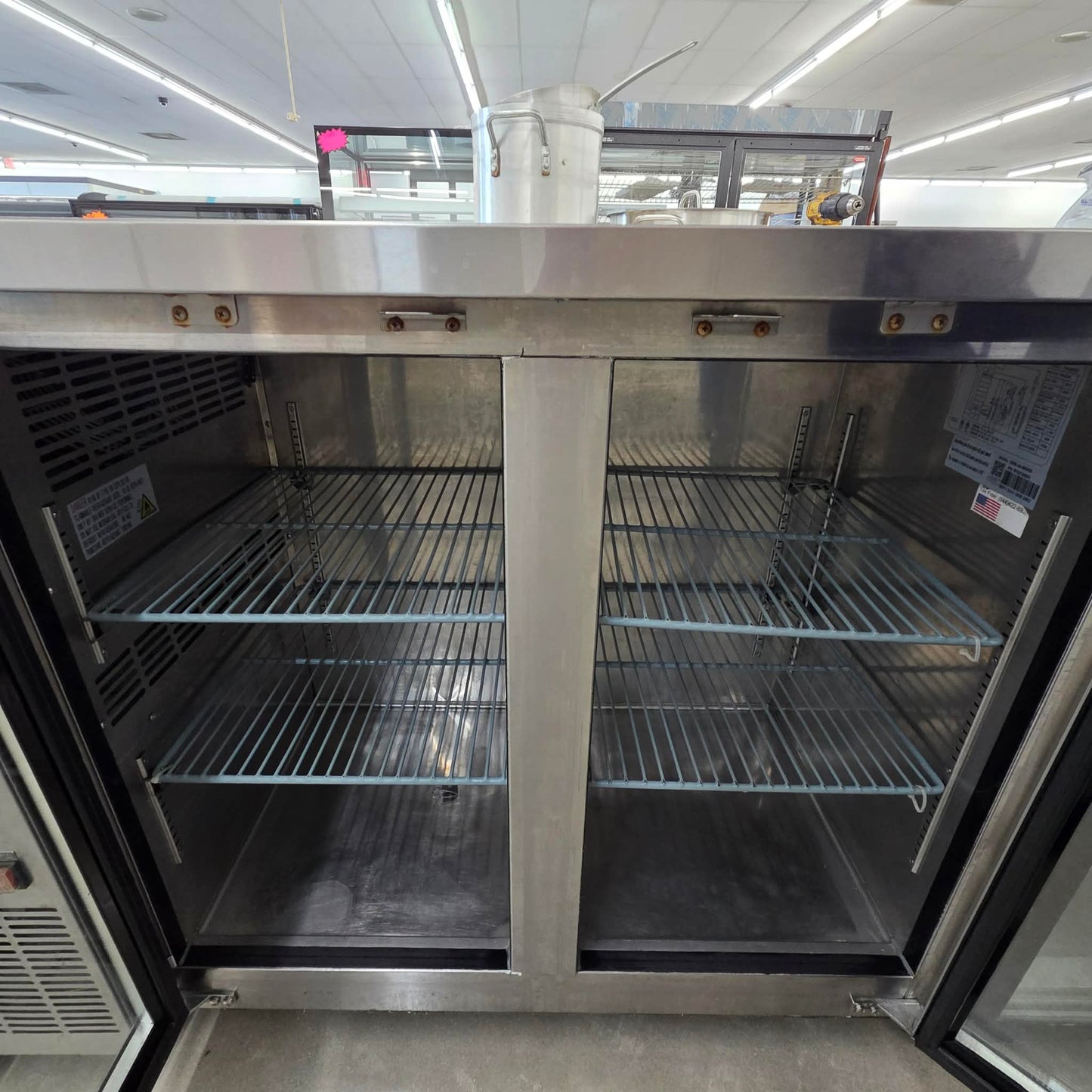 [USED] SABA SBB-24-48GSS 48" Two Glass Door Back Bar Cooler Refrigerator (24" Narrow Depth)