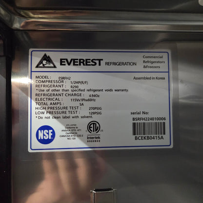 Everest ESRFH2 29" W Single Section Reach-In Combo Refrigerator/Freezer [OPEN-BOX]