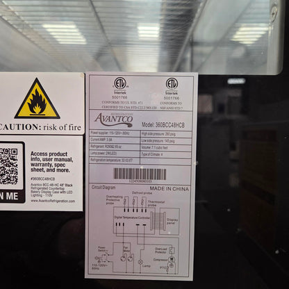 [USED] Avantco 48" Dry Countertop Display Case