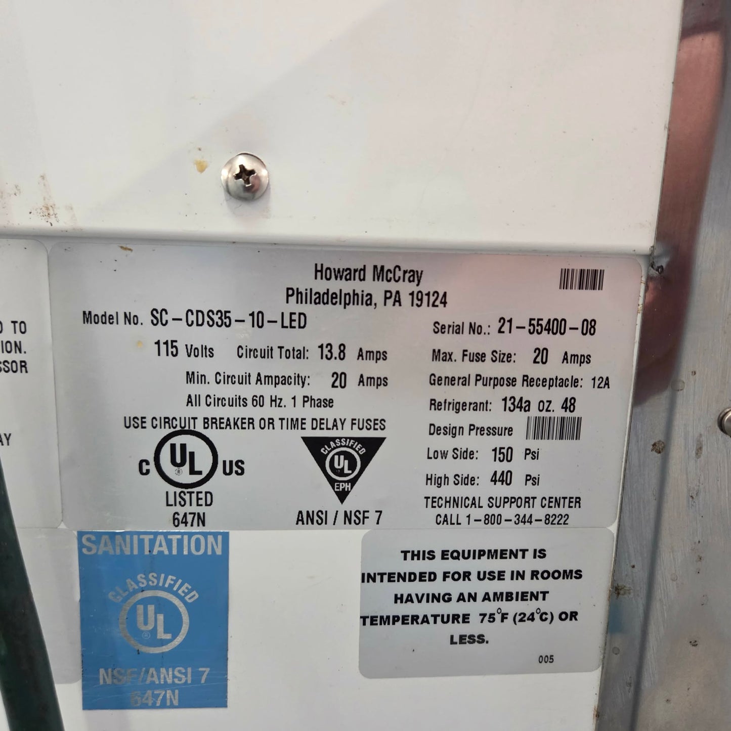 [USED] Howard McCray SC-CDS34N-6-LED 72" Straight Glass Refrigerated Deli Case - 115V