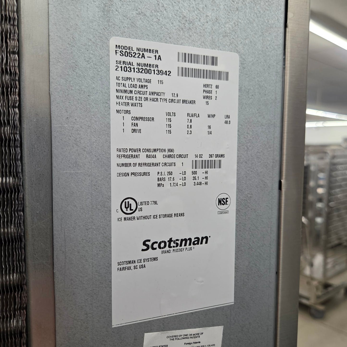 Scotsman FS0522A-1 22" Prodigy Plus® Flake Ice Machine Head (450 lb/24 hr) w/ 370lb Storage Bin [OPEN-BOX]
