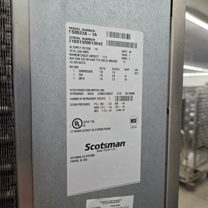 Scotsman FS0522A-1 22" Prodigy Plus® Flake Ice Machine Head (450 lb/24 hr) w/ 370lb Storage Bin [OPEN-BOX]
