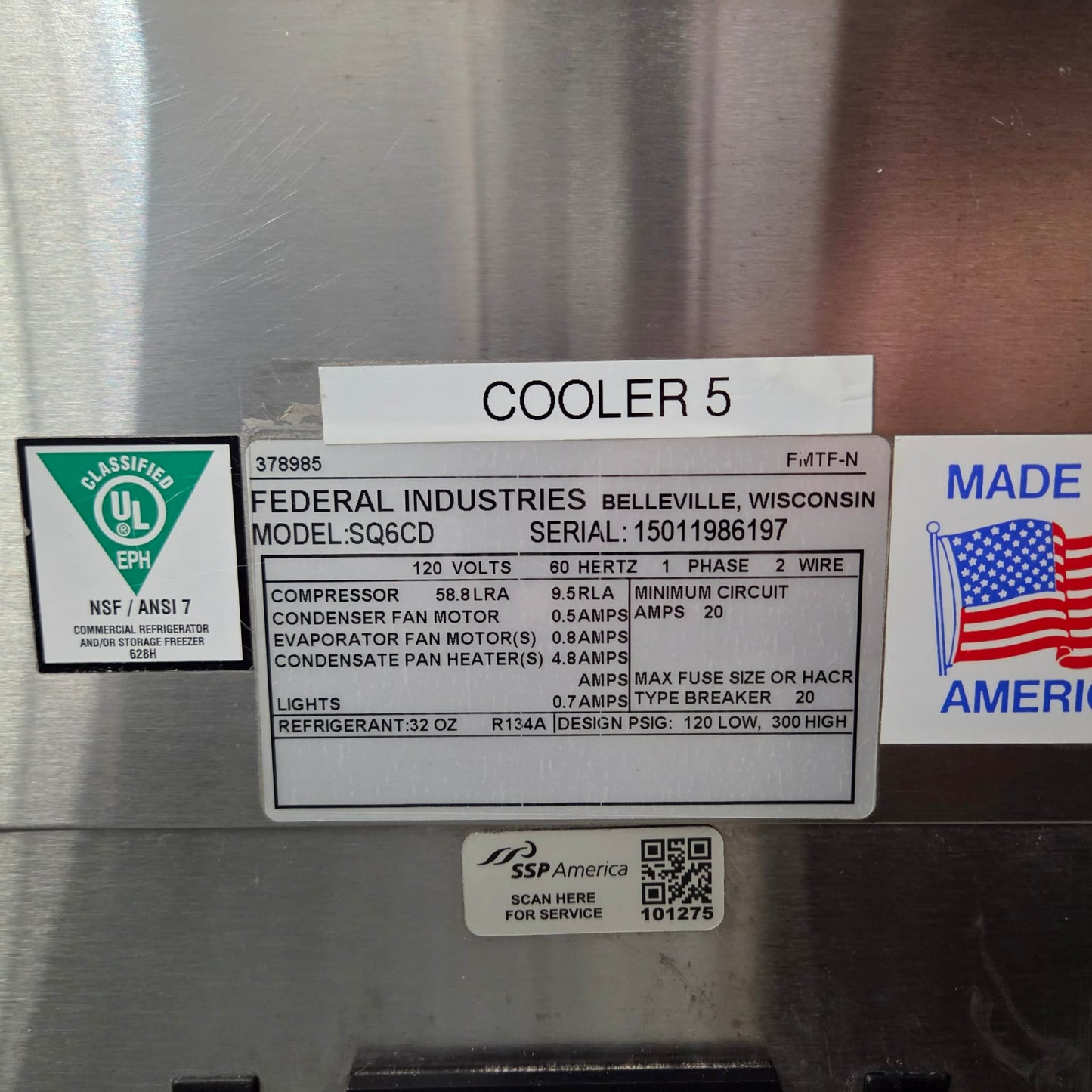 [USED] Federal SQ6CD 72" Market Series Refrigerated Deli Display Case