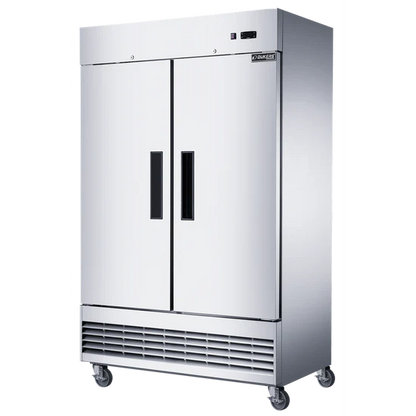 Dukers D47ER 47" Compact 2-Door Commercial Refrigerator in Stainless Steel