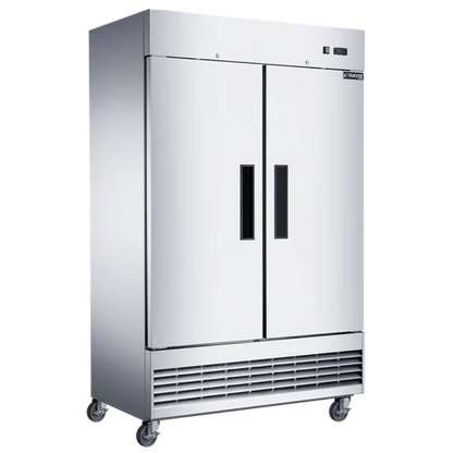 Dukers D47EF Compact 2-Door Commercial Freezer in Stainless Steel