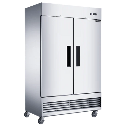 Dukers D47EF Compact 2-Door Commercial Freezer in Stainless Steel