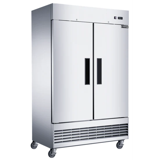 Dukers D47ER 47" Compact 2-Door Commercial Refrigerator in Stainless Steel